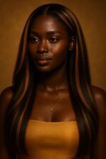 Aime-toi n°74 – lisse long structuré – ombré miel atténué™ (nuance #T4/27) – 22″ – cheveux naturels indiens