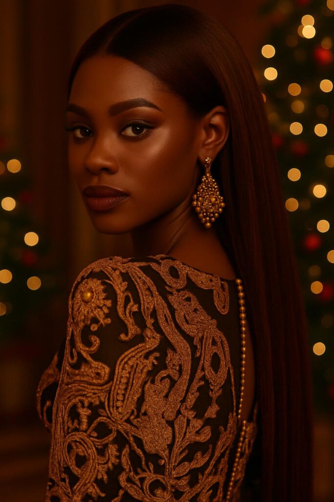 Aime-toi N°46 â Longue Lisse ĂlĂ©gance â Brun Chocolat Satinâą (#2/30) â 22âł â Allonge et adoucit les visages ronds, ovales et cĆur â Cheveux Naturels Indiens