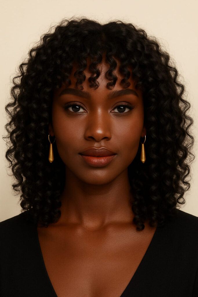 La Perruque à Frange Bouclée : : La Queen à visage ovale