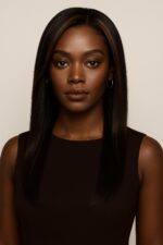 Aime-toi N°61 – Perruque #FS1B/30 – Mèches Cuivrées sur Base Naturelle – Lisse Élégante 22"- Cheveux Naturels Indiens