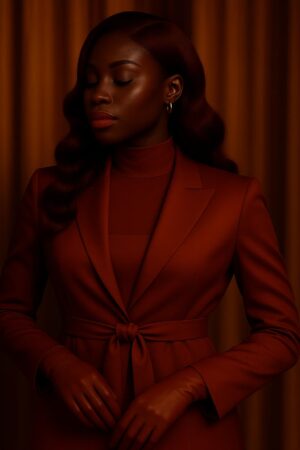 Aime-toi N°67 – Ondulée Classique – Rouge Vin Profond™ (#33/530) – 20″ – Réchauffe et sublime les visages ovales, cœurs et carrés – Cheveux Naturels Indiens