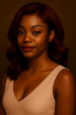 Aime-toi N°52 – Carré Ondulé Élégant – Rouge Vin Sublime™ (#530) – 12″ – Éclaire et structure les visages cœur, ovales et carrés – Cheveux Naturels Indiens