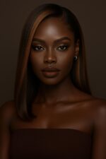 Aime-toi n°74 – lob lisse structuré – brun moka équilibré™ (#fs1b/30) – 14″ – cheveux naturels indiens