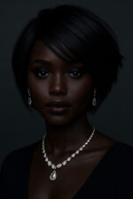 Aime-toi N°15 – Bob Sculpté – Noir Élégant™ – 8"–10" – Structure et équilibre les visages ronds et cœur – Cheveux Naturels Indiens