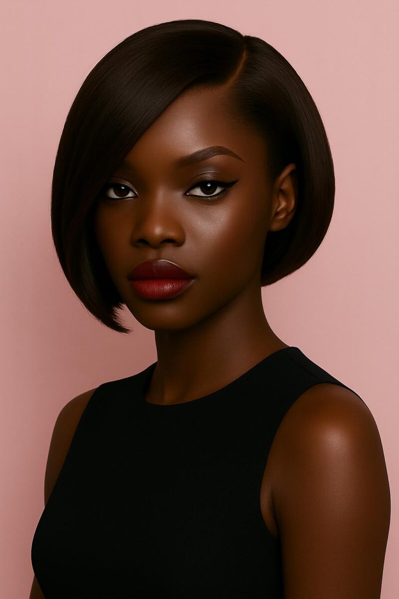 Aime-toi N°63 – Carré Lisse Structuré – Brun Foncé Profond™ (#2) – 10″ – Structure, affine et illumine les visages ronds, cœur et ovales – Cheveux Naturels Indiens