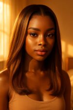 Aime-toi N°72 – Lob lisse architecturé – Ombre miel atténué™ (T4/27) – 14″ – Cheveux Naturels Indiens