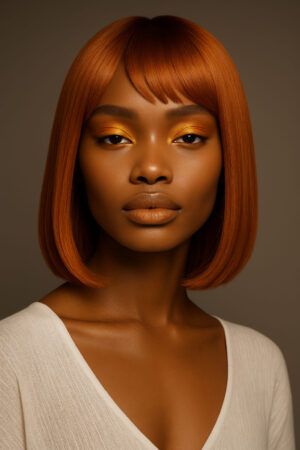 INSPIRE™ – Bob Lisse Frangé 12" – Structure les visages ronds et adoucit les traits carrés – Cheveux Indiens Bruts Premium