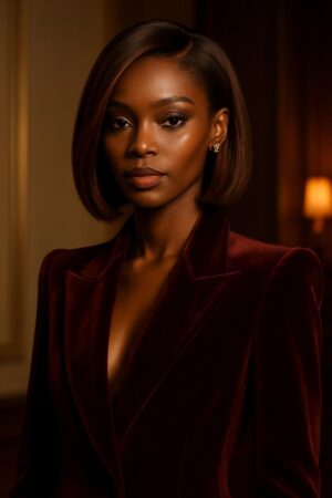 Aime-toi N°45 – Carré Lisse Latéral – Brun Vin Sublime™ (#4/530) – 10″ – Structure et illumine les visages cœur, ovales et carrés – Cheveux Naturels Indiens