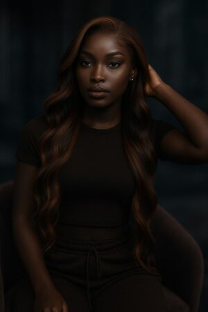 Aime-toi N°62 – Body Wave Souple – Balayage Moka Doré™ – 22" – Révèle la lumière des visages cœur et triangulaires – Cheveux Naturels Indiens