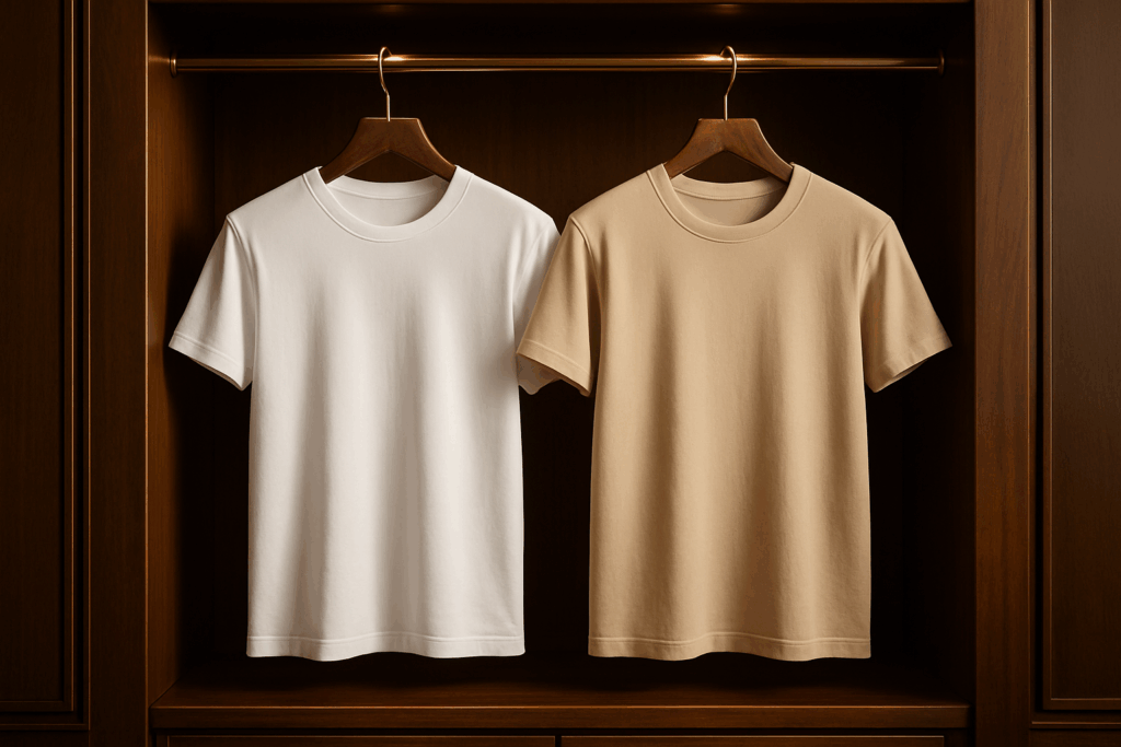 Test: Tshirt blanc vrsus Tshirt crème