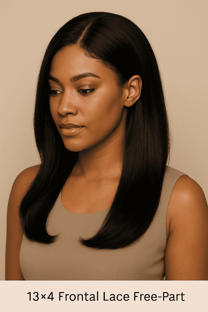 Une Queen porte une 13×4 Frontal Lace Free-Part (le compromis idéal)