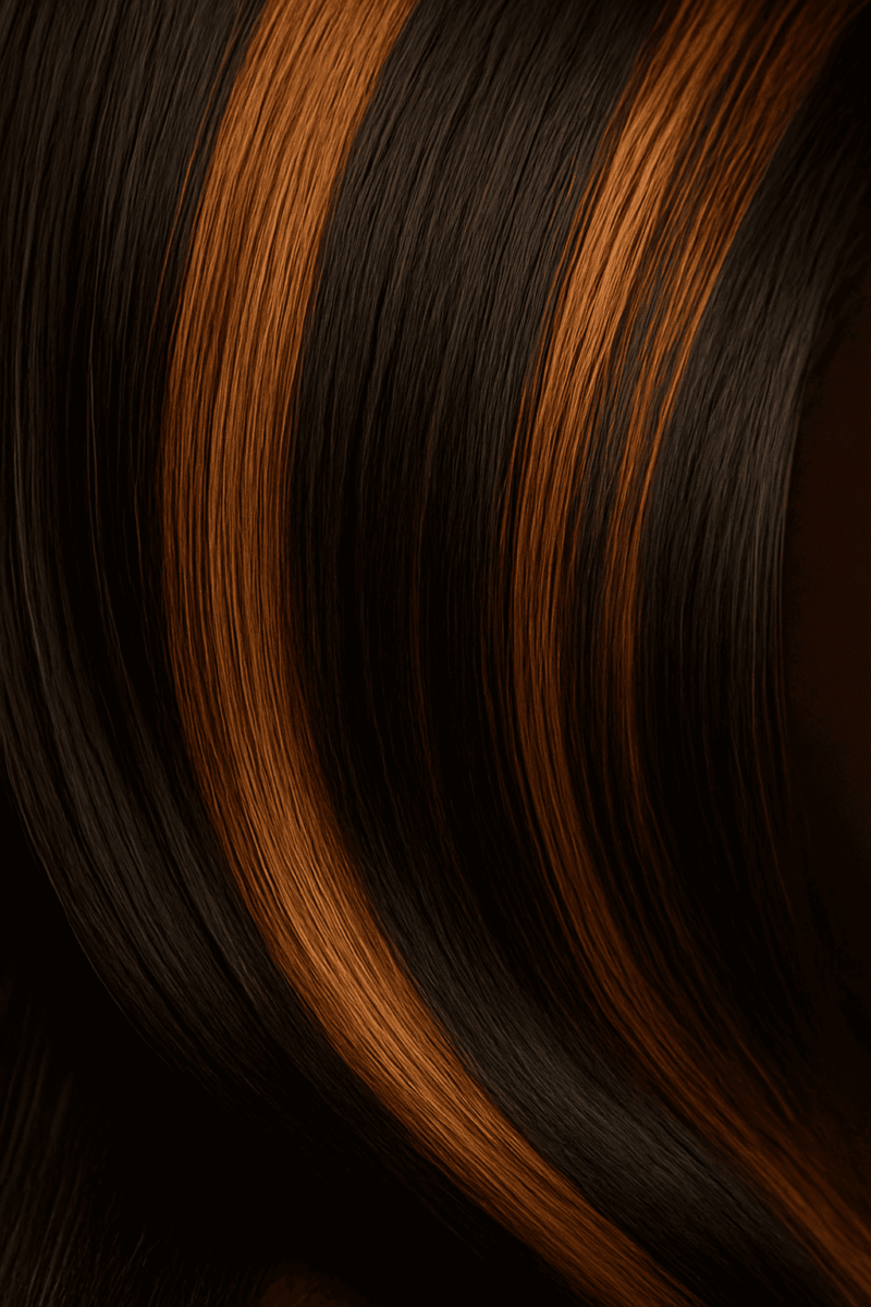 Zoom sur les mèches caramel Aime-toi N°73