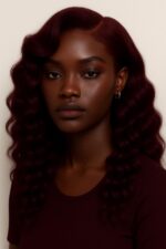 Aime-toi N°60 – Perruque Rouge Bissap Royal™ (99J) – Ondulée Profonde Élégance Sculptée 22" – Cheveux Naturels Indiens