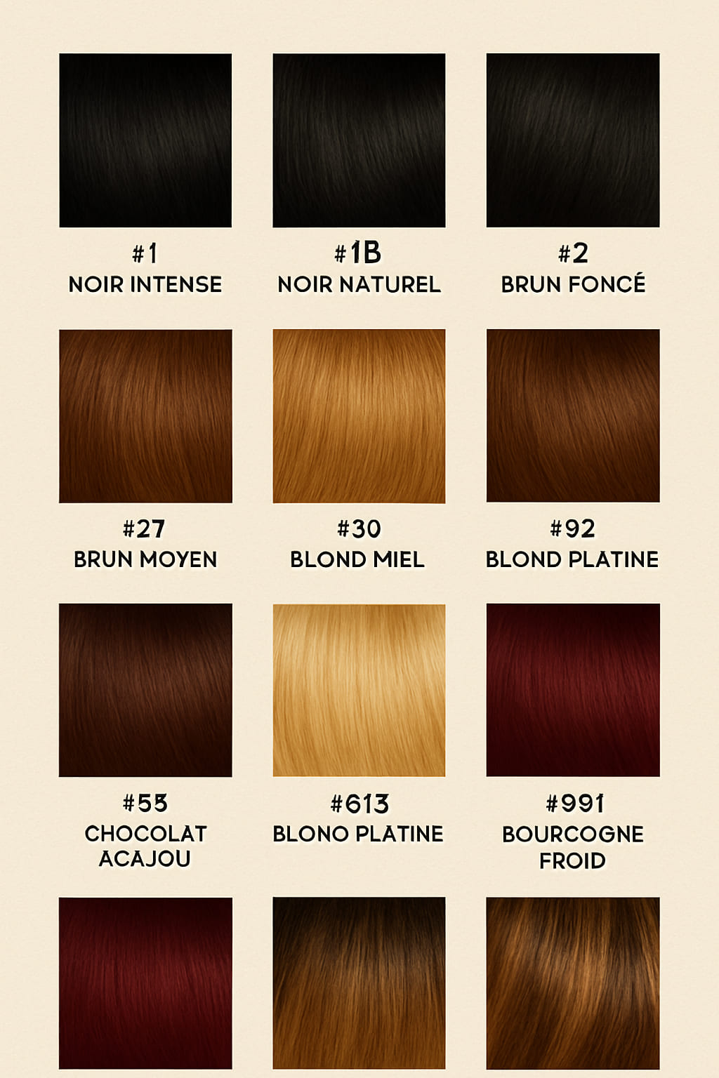 Histoire et classification industrielle des couleurs de perruques
