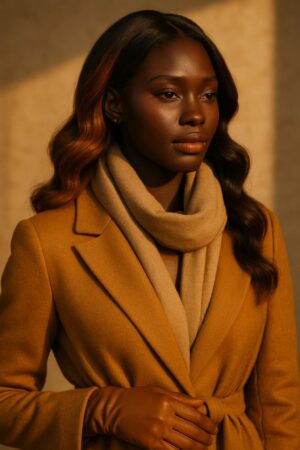 Aime-toi N°47 – Longue Ondulée Sculptée – Brun Caramel Doré™ (#4/27) – 20″ – Réchauffe et équilibre les visages ovales, carrés et cœur – Cheveux Naturels Indiens