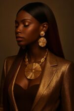 Aime-toi N°40 – Lisse Graphique – Noir Cacao Profond™ – 22″ – Équilibre les visages Ovales et Triangulaires Inversés – Cheveux Naturels Indiens