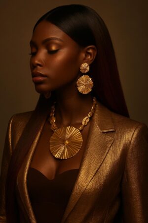 Aime-toi N°40 – Lisse Graphique – Noir Cacao Profond™ – 22″ – Équilibre les visages Ovales et Triangulaires Inversés – Cheveux Naturels Indiens