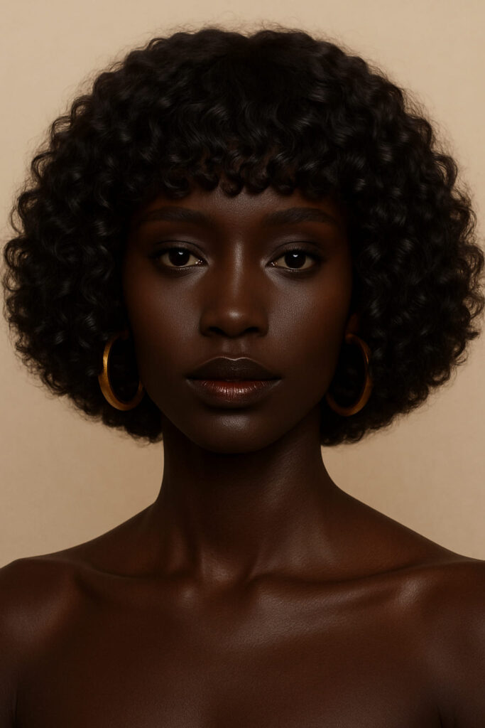 La Perruque à Frange Bouclée : : la Queen a un visage très fin