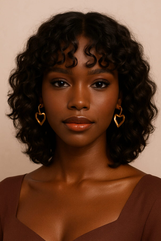 La Perruque à Frange Bouclée : quand le visage devient œuvre d’art: La Queen a un visage en coeur