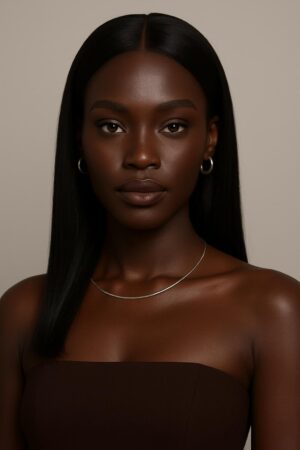 Aime-toi N°53 – Lisse Urbain Élégant – Brun Foncé Profond™ (#2) – 18″ – Sublime les visages ovales, cœur et triangulaires inversés – Cheveux Naturels Indiens Premium