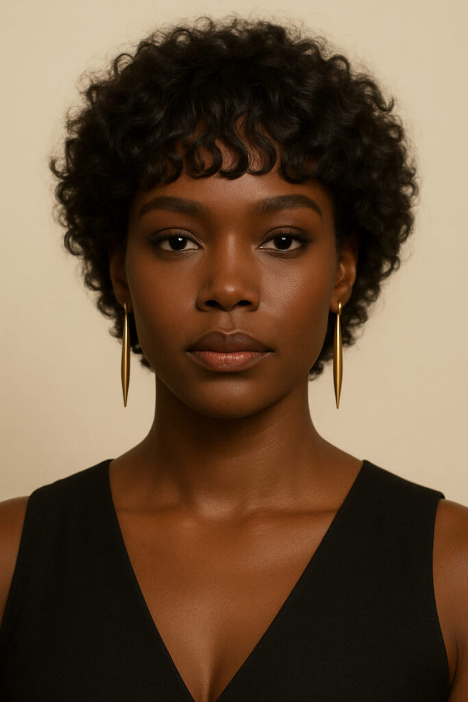 La Perruque à Frange Bouclée : quand le visage devient œuvre d’art: La Queen a un visage triangulaire