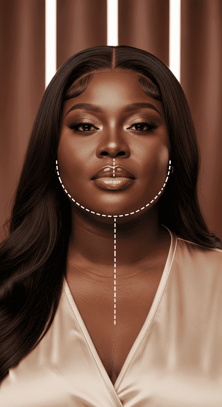 Visage rond avec double menton