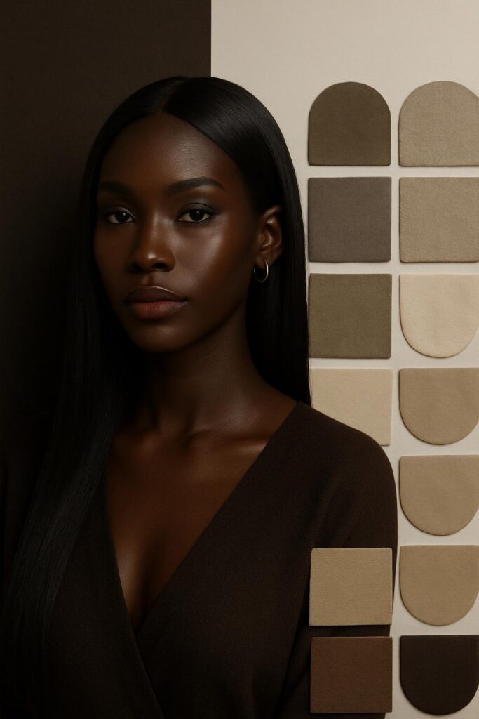 Ébène Neutre™ — La boussole de l’équilibre : couleur, perruque, matière et lumière