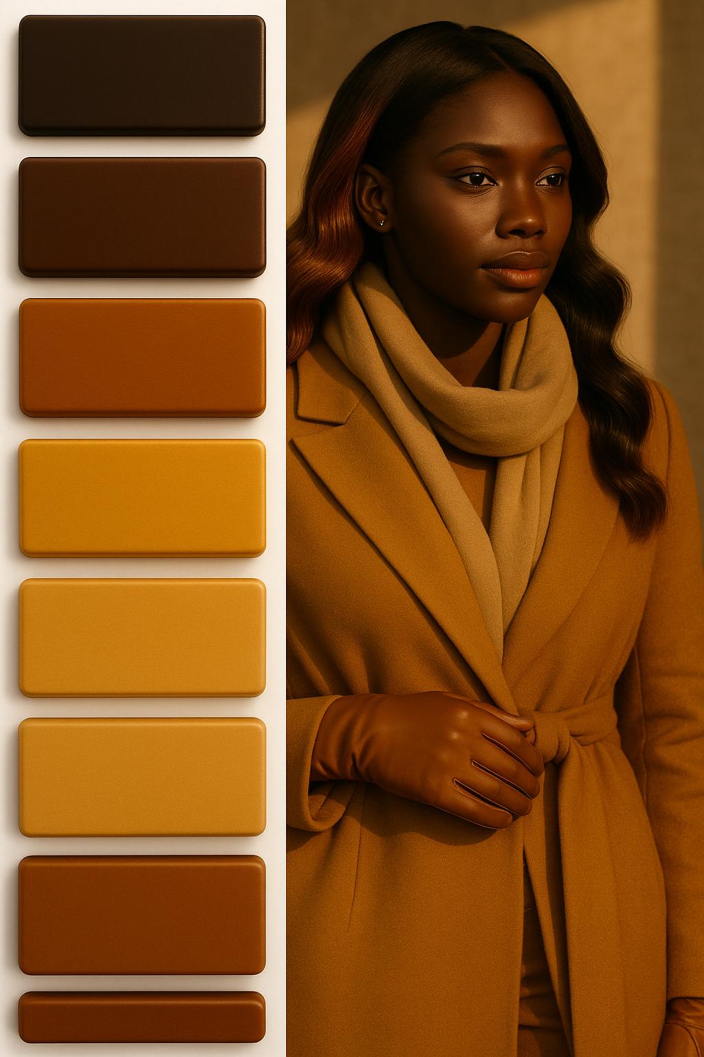 Quand la chaleur devient style et la justesse, pouvoir. 👑 La Queen Ébène Chaud™ : la chaleur incarnée Elle n’a pas besoin de chercher le soleil — elle en est la traduction vivante. Sa peau, profonde et dorée, diffuse la lumière au lieu de la refléter. Sa présence est feutrée, mais impossible à ignorer. C’est la Queen Ébène Chaud™, celle qui maîtrise l’art rare de la chaleur silencieuse. Cet hiver, elle ne se fond pas dans le noir. Elle s’en détache. Car si le noir rassure, il n’honore pas toujours la lumière des peaux chaudes. Elle, elle a choisi le miel, le caramel, le bronze — des tons qui respirent avec sa peau, au lieu de l’absorber. Des couleurs qui ne masquent rien, mais révèlent tout. Chez NAYA ÉLÉGANCE™, le style d’hiver ne consiste pas à s’isoler du froid, mais à rayonner avec lui. 💇🏾‍♀️ La coiffure : la pièce maîtresse La perruque Brun Caramel Doré™ (#4/27) est la pièce centrale du look. Une teinte chaude et fondue, entre brun moyen et blond miel, pensée pour refléter subtilement la lumière du jour. Sa texture Body Wave légère, souple et naturelle, encadre le visage et amplifie la douceur du teint Ébène Chaud™. L’effet est immédiat : les reflets dorés fusionnent avec les sous-tons chauds de la peau. Les contours s’adoucissent, la lumière se pose sans brillance excessive. Chez NAYA, la perruque n’est pas une coiffure : c’est une architecture lumineuse. Chaque mèche est calibrée pour équilibrer la couleur du manteau et la profondeur du teint. Résultat : une Queen radieuse, sans effort. 🧥 Le manteau : la chaleur en mouvement Le manteau Miel Doré Intemporel™ (Pantone 7552 C) est la pièce-phare de cet outfit. Une coupe droite et ceinturée, élégante, structurée mais enveloppante. Sa teinte — un doré miel chaud — capte la lumière d’hiver et la redistribue autour du visage. Contrairement aux tons froids ou neutres, ce miel doré entre en résonance parfaite avec les sous-tons or de la peau Ébène Chaud™. C’est une harmonie spectrale directe : la lumière glisse, sans contraste brutal, créant cette impression de douceur rayonnante. Le manteau NAYA ne protège pas du froid : il protège la lumière qui vous habite. 🧤 Les accessoires : équilibre et continuité Les gants en Cuir Cacao Doré™ (Pantone 7589 C) et le foulard en Sable Chaud Élégant™ (Pantone 726 C) poursuivent le dialogue ton sur ton. Rien ne rompt la fluidité du regard : tout appartient à la même famille de chaleur. Le cuir, le cachemire, la laine — chaque matière raconte une même température visuelle : celle du feu maîtrisé. Les textures jouent la profondeur, les reflets restent doux. La peau respire, sans artifice. L’élégance n’est pas dans le contraste, mais dans la continuité. 💍 Les bijoux : l’or qui chuchote Les boucles et bagues en Or Miel Brossé™ (Pantone 872 C) complètent la tenue. Pas d’or jaune clinquant : un or feutré, patiné, aux reflets chauds. Il ne domine pas le teint — il l’accompagne. Il réchauffe les bruns, dialogue avec le manteau, souligne les pommettes. Cet or-là ne cherche pas à briller : il respire la maîtrise. C’est le métal des femmes qui savent qu’elles n’ont rien à prouver. 💄 Le maquillage M·A·C : chaleur subtile, justesse absolue Le maquillage suit la même règle que la palette : cohérence, lumière, équilibre. Teint : Studio Fix Fluid NC55 — chaleur dorée naturelle. Blush : Raizin — cuivre mat pour la structure. Lèvres : Taupe ou Chili — rouges chauds feutrés. Paupières : Amber Lights — or doux. Highlight : Gold Deposit — éclat miel dosé. Aucun effet de contraste. Chaque produit M·A·C est choisi pour renforcer la diffusion de lumière sans altérer la pigmentation naturelle de la peau. Le maquillage de la Queen Ébène Chaud™ ne couvre pas la lumière : il la prolonge. 🎨 La palette NAYA ÉLÉGANCE™ : cohérence dorée Élément Nom NAYA Ton universel Rôle Peau Ébène Chaud™ — Base lumineuse, profondeur satinée Cheveux Brun Caramel Doré™ (#4/27) Fluidité, chaleur douce Manteau Miel Doré Intemporel™ Pantone 7552 C Structure, éclat diffus Foulard Sable Chaud Élégant™ Pantone 726 C Équilibre, accent neutre Gants Cacao Doré™ Pantone 7589 C Ancrage, texture riche Bijoux Or Miel Brossé™ Pantone 872 C Résonance et lumière Highlight Champagne Miel™ — Finition noble Cette palette fonctionne parce qu’elle épouse la physique de la peau chaude : les couleurs reflètent la lumière dans la même zone spectrale que la mélanine dorée (580–610 nm). Tout circule, rien ne tranche. C’est une symphonie dorée entre la peau, la matière et la lumière. 🧬 Pourquoi cette palette fonctionne (et pourquoi elle ne peut pas rater) Les teintes froides ou neutres absorbent trop brutalement la lumière sur peau ébène, créant des zones ternes. Les teintes chaudes saturées, elles, répondent à la lumière naturelle du corps. Cette harmonie crée une perception de douceur, de cohérence, de luxe. Scientifiquement, on parle de diffusion harmonique : la peau et le vêtement renvoient la même longueur d’onde, d’où cet effet “fluide” et tridimensionnel. Ce n’est pas un effet mode. C’est une loi de la lumière. 🌞 Le message NAYA : le luxe de la justesse La Queen Ébène Chaud™ ne cherche jamais à se faire remarquer. Elle sait qu’un ton bien choisi vaut plus qu’un éclat mal maîtrisé. Son secret, c’est la cohérence chromatique — ce point d’équilibre où tout se répond : la peau, la matière, le métal, la lumière. Le luxe n’est pas dans l’accumulation, mais dans la précision. Le style NAYA, c’est la science du bon ton. 💎 Essence du Look – Lumière Dorée™ Coiffure : Brun Caramel Doré™ (#4/27), Body Wave fluide. Manteau : Miel Doré Intemporel™ (Pantone 7552 C), laine satinée. Accessoires : Sable Chaud Élégant™ & Cacao Doré™. Bijoux : Or Miel Brossé™ (Pantone 872 C). Maquillage M·A·C : NC55 – Raizin – Chili – Gold Deposit. Palette : Chaleur dorée, fluidité visuelle, cohérence absolue. ✨ Découvrez votre profil colorimétrique Chaque Queen a sa lumière. Chaque peau, son langage chromatique. Découvrez votre profil colorimétrique NAYA ÉLÉGANCE™ et apprenez à choisir les nuances qui amplifient votre beauté naturelle. 🎯 Faites le test dès maintenant → 3 minutes pour révéler la science de votre lumière.