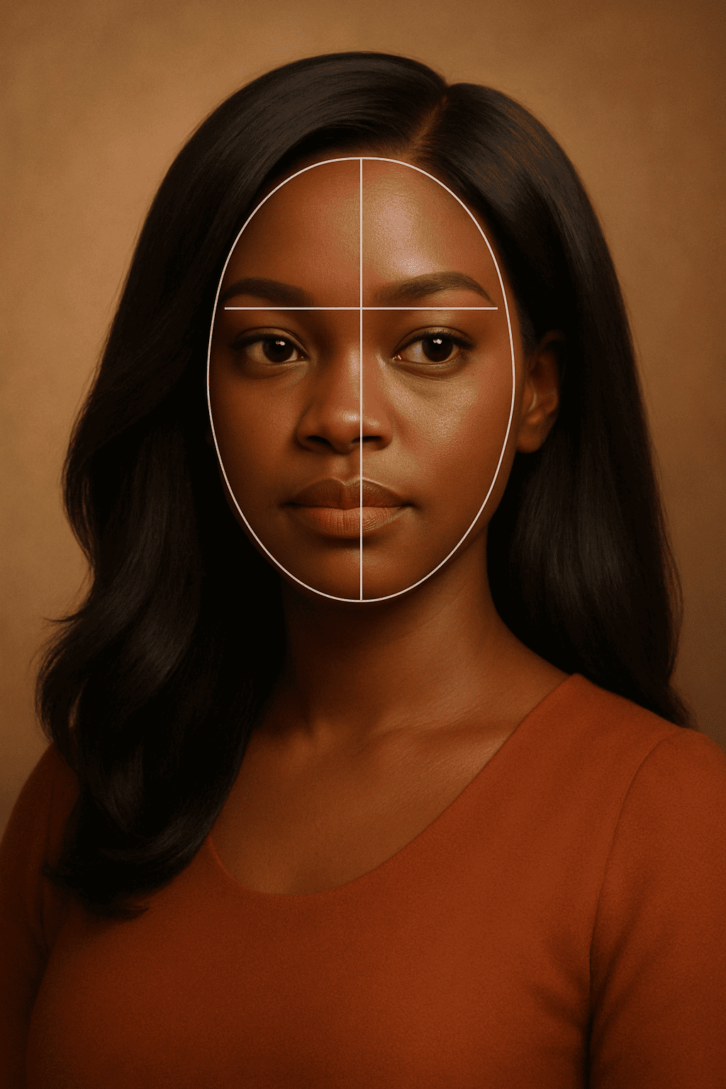 Visage mi-ovale/mi-rond