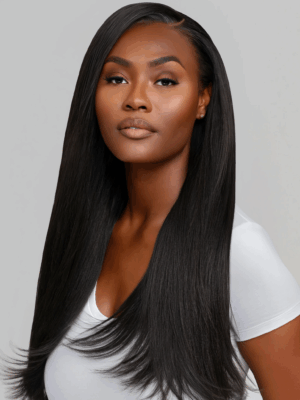 Absolu Hair N°11 – Longue Lisse – Noir Chic™ Satiné – 24″ – Baby Hair Fins et Naturels – Cheveux Vierges de Luxes