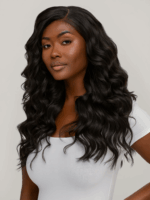 Absolu Hair N°11 – Longue Lisse – Noir Chic™ Satiné – 24″ – Baby Hair Fins et Naturels – Cheveux Vierges de Luxes