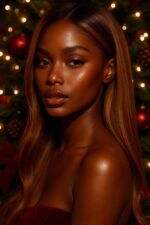 Aime-Toi N°77 — Lumière Miel Caramélisée™ (#T27/30) – Lisse Longue 24″ – Raie latérale – Cheveux Naturels Indiens