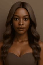 Perruque Parfaite Teint Froid N°1 – Moka Cendré Satin™ Longue wavy disciplinée, 22″, sans colle – Cheveux Naturels Indiens