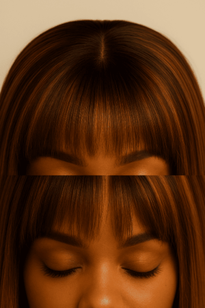 Frange et ligne capillaire élégantes