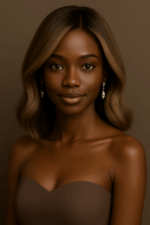 Perruque Parfaite Teint Froid N°3 – Noisette Glacée™ - Bob Wavy Court 14″, sans colle – Cheveux Naturels Indiens