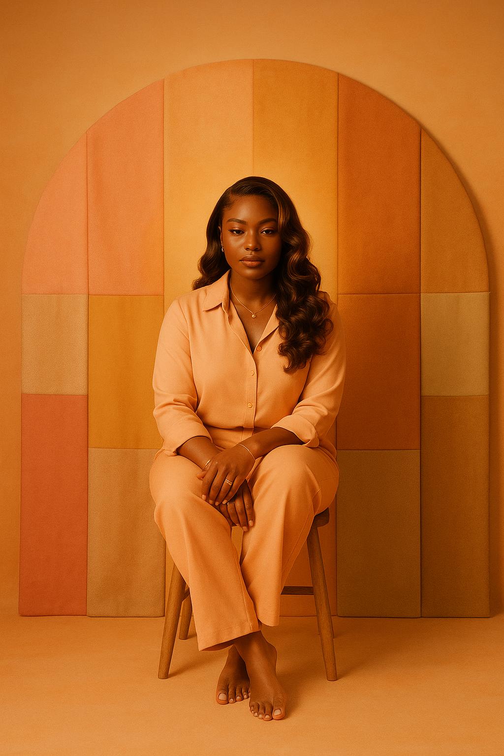 Les Profils Colorimétriques Africains — AMBRE DOUX™ : la tendresse lumineuse du feu rosé